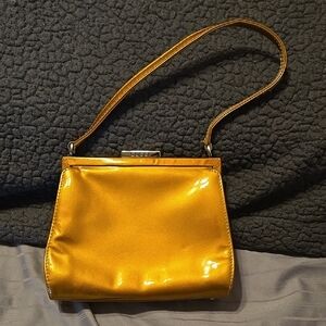 Gucci Patent Leather Shimmering Gold Shoulder Bag - VINTAGE